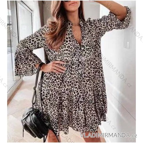 Summer long sleeve flowered women's dress (UNI S / L) ITALIAN FASHION IMK20150