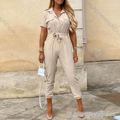Overal letné elegantné košeľový krátky rukáv dámsky (S / M / L ONE SIZE) TURECKÁ MÓDA IMWK21EB21120