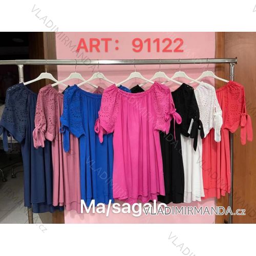 Damen Kurzarmtunika (uni xL / 2XL) TURKISH FASHION TM9200691