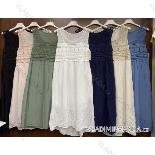 Šaty letní krajkové na ramínka dámské (S/M ONE SIZE) ITALSKÁ MÓDA IMWA213959