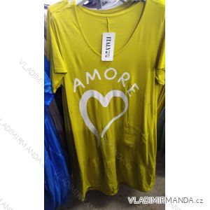 Tričko tunika šaty krátký rukáv dámská (uni xl/2xl) ITALSKá MóDA IM721106