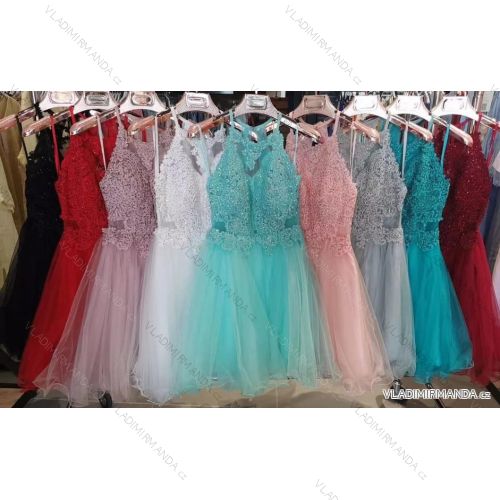 Šaty elegantní plesové bez rukávů dámské (S/M ONE SIZE) ITALSKÁ MÓDA IMM21744