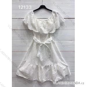 Šaty carmen letní krátký rukáv krajkové dámské (S/M ONE SIZE) ITALSKÁ MÓDA IMM2112133