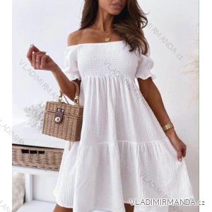 Šaty letní carmen žabičkované dámské (S/M ONE SIZE) ITALSKÁ MÓDA  IMM21856