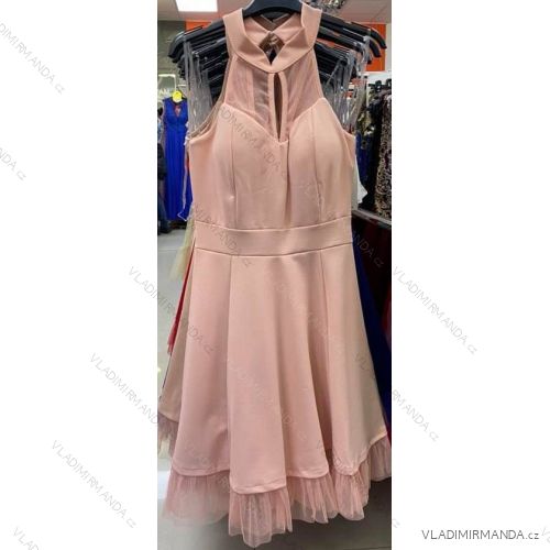 Šaty letní bez rukávu dámské (S/M ONE SIZE) ITALSKÁ MÓDA IMM21898