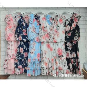 Šaty letní šifonové bez rukávu dámské (S/M/L ONE SIZE) ITALSKÁ MÓDA IMWM214073