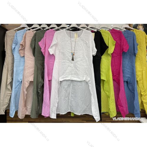 Šaty košilové 3/4 rukáv dámské tenké (uni s-l) ITALSKá MóDA IMWD201619