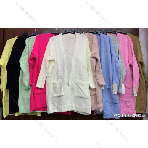 Cardigan pletený dlhý rukáv dámsky (S / M ONE SIZE) TALIANSKÁ MÓDA IMWA214490