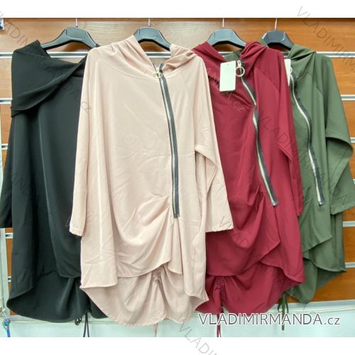 Mikina s kapucí dlouhý rukáv dámská (S/M ONE SIZE) ITALSKÁ MÓDA IMWV21066