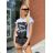 T-Shirt elegante Langarm Frauen (S / M ONE SIZE) ITALIENISCHE MODE IMWK21008