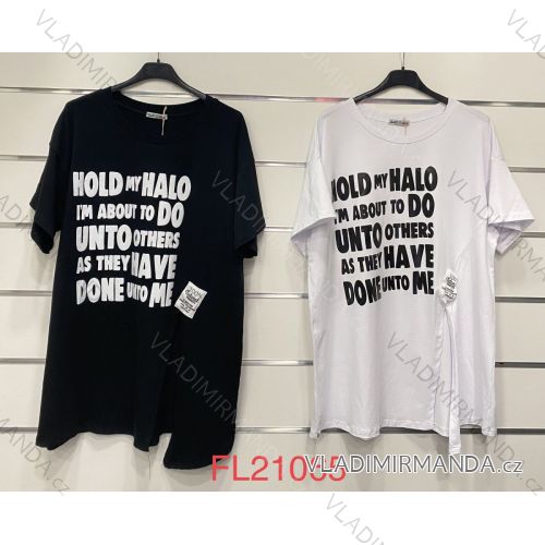 Tunika predĺžená krátky rukáv dámska (S / M ONE SIZE) TALIANSKÁ MÓDA IMWK21FL21065