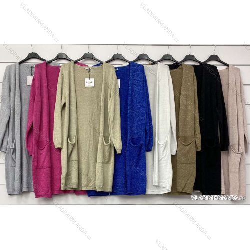 Cardigan tenký pletený dlhý rukáv dámsky (S / M ONE SIZE) TALIANSKÁ MÓDA IMWC215247