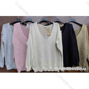 Svetr tenký dlouhý rukáv dámský (S/M ONE SIZE) ITALSKÁ MÓDA IMWE215026