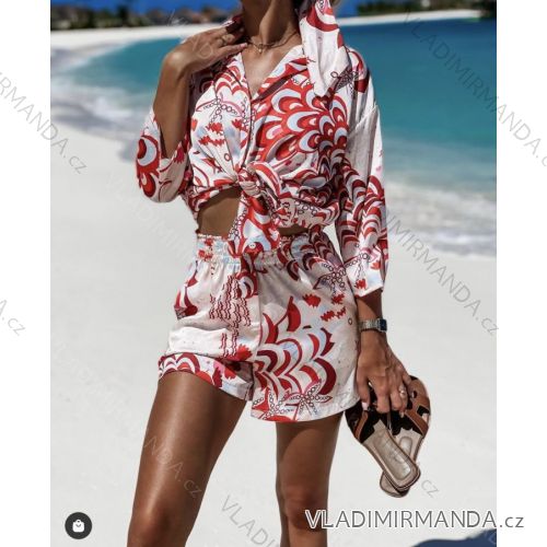 Souprava letní košile a kraťasy dámská (S/M ONE SIZE) ITALSKÁ MÓDA IMWG215066