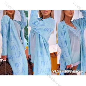 Cardigan pletený dlouhý rukáv dámský (S/M ONE SIZE) ITALSKÁ MÓDA IMWA215106