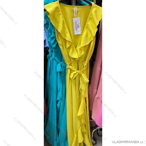 Šaty letní dlouhé bez rukávů dámské (S/M ONE SIZE) ITALSKÁ MÓDA IMM211003