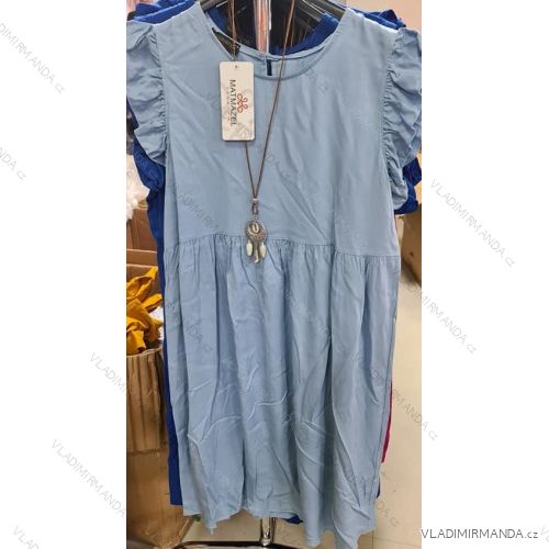 Šaty letní s přívěškem bez rukávu dámské (S/M ONE SIZE) ITALSKÁ MÓDA IMM211046