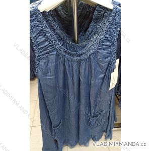 Šaty riflové letní bez rukávu dámské (S/M ONE SIZE) ITALSKÁ MÓDA IM721086