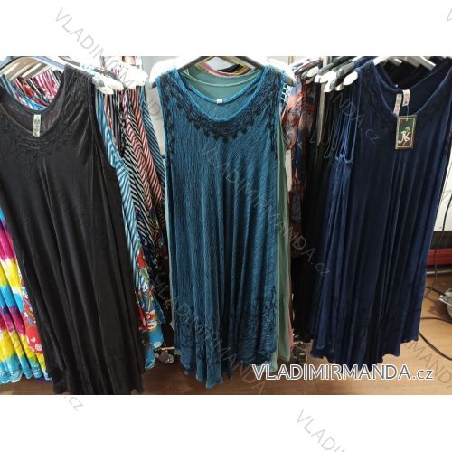 Šaty letní bez rukávu nadrozměr dámské (2XL/ 4XL ONE SIZE) INDICKÁ MóDA MA821016