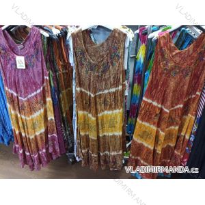 Šaty letní bez rukávu nadrozměr dámské (2XL/ 4XL ONE SIZE) INDICKÁ MóDA MA821018