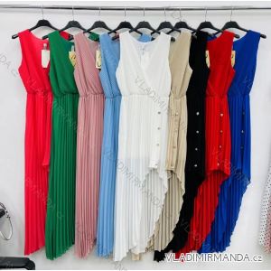 Šaty šifonové dlouhé letní bez rukávů dámské (S/M ONE SIZE) ITALSKÁ MÓDA IMWC215387