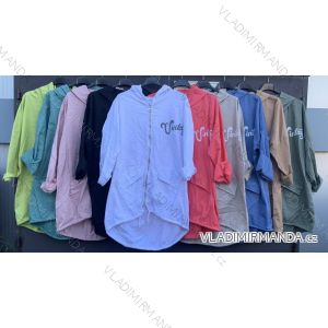 Bunda jarné s kapucňou dlhý rukáv dámska (S / M ONE SIZE) TALIANSKÁ MÓDA IMWM215510