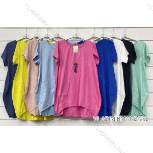 Tunika bavlněná oversize krátký rukáv dámská (S/M/L ONE SIZE) ITALSKÁ MÓDA IMWA215523