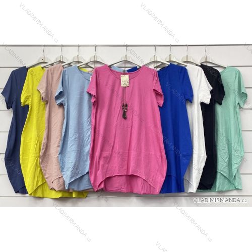 Tunika bavlněná oversize krátký rukáv dámská (S/M/L ONE SIZE) ITALSKÁ MÓDA IMWA215523