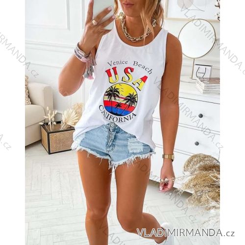 Tílko letní na široká ramínka dámské (S/M ONE SIZE) ITALSKÁ MÓDA IMWA214386