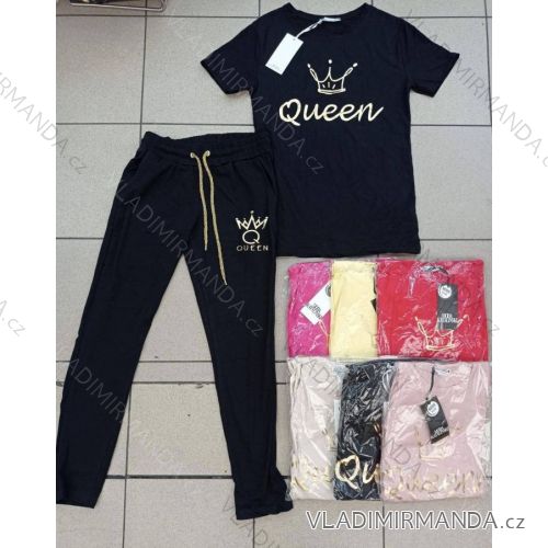 Souprava letní tričko a tepláky dámská (S-XL) ITALSKÁ MÓDA IMWA215546