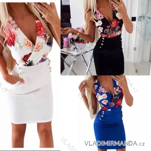 Šaty elegantní bez rukávu dámské (S/M ONE SIZE) ITALSKÁ MÓDA IMWD215587