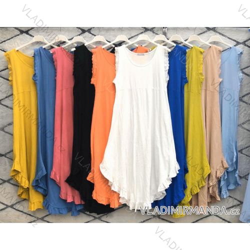 Šaty dlouhé letní bez rukávů dámské (S/M ONE SIZE) ITALSKÁ MÓDA IMWD215674