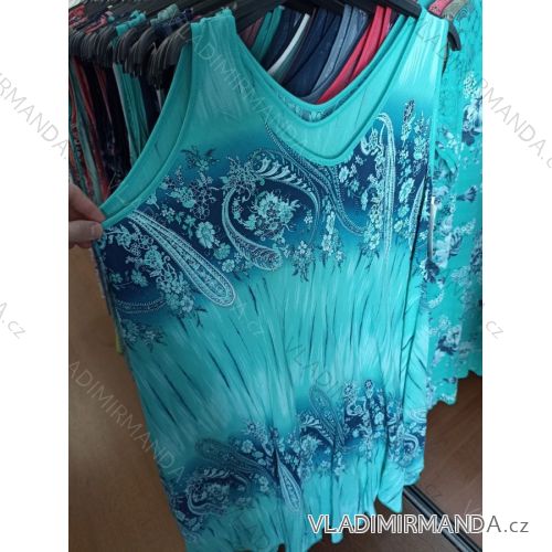 Šaty letní bez rukávu nadrozměr dámské (XL/ 2XL ONE SIZE) ITALSKá MóDA MA821025