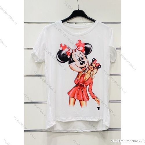 T-Shirt elegante Langarm Frauen (S / M ONE SIZE) ITALIENISCHE MODE IMWK21008 S / M weiß