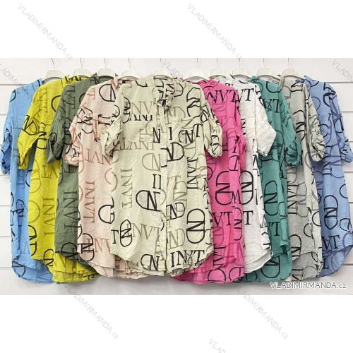 Košile elegantní prodloužená dlouhý rukáv dámská (S/M ONE SIZE) ITALSKÁ MÓDA IMWA21022