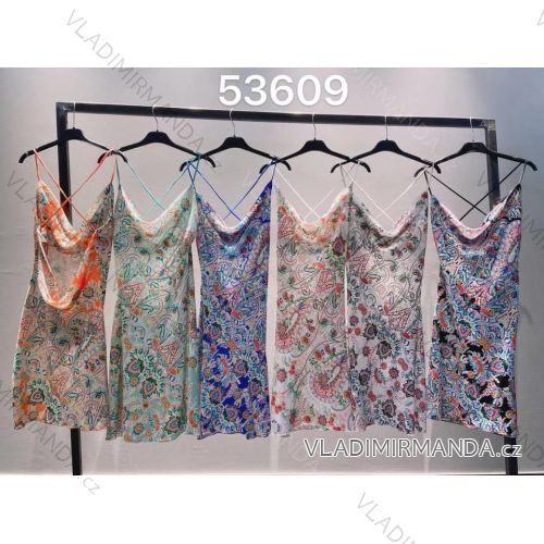 Tílko letní saténové na ramínka dámské (S/M ONE SIZE) ITALSKÁ MÓDA IMM2153609