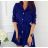 Dress shirts long 3/4 sleeve ladies with pocket thin (uni sl) ITALIAN Fashion IM318335 S / M / L Blue night