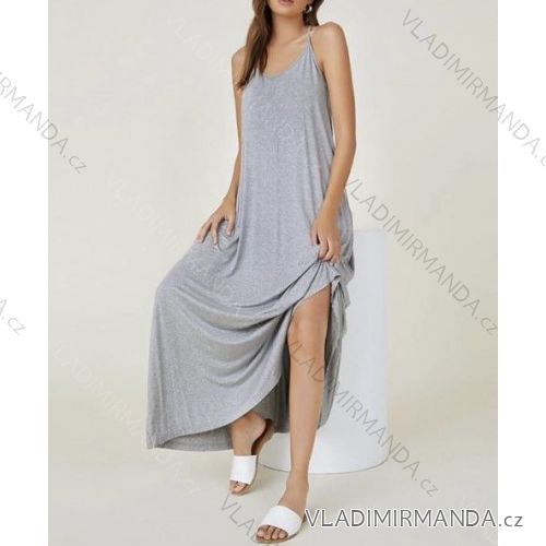 Šaty dlouhé letní na ramínka dámské (S/M ONE SIZE) ITALSKÁ MÓDA IMWA215831