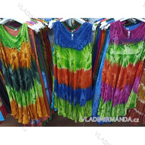 Šaty letní bez rukávu nadrozměr dámské (2XL/ 4XL ONE SIZE) INDICKÁ MóDA MA821032