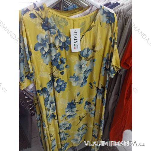 Šaty letní krátký rukáv nadrozměr dámské (XL/2XL ONE SIZE) ITALSKÁ MÓDA IM721207