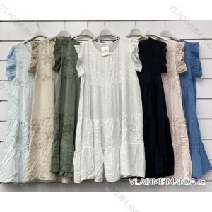 Šaty letní bez rukávů dámské (S/M ONE SIZE) ITALSKÁ MÓDA IMWD215857
