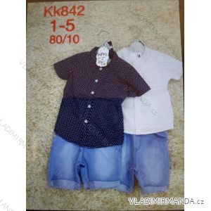 Souprava letní košile,tílko a riflové kraťasy dětská chlapecká (1-5 let) SAD SAD21KK-842/D/53