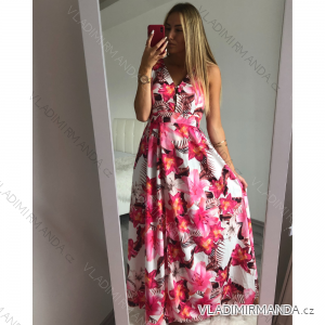 Women's long dress with wide straps women (S / M ONE SIZE) ITALIAN FASHION IMWK21187