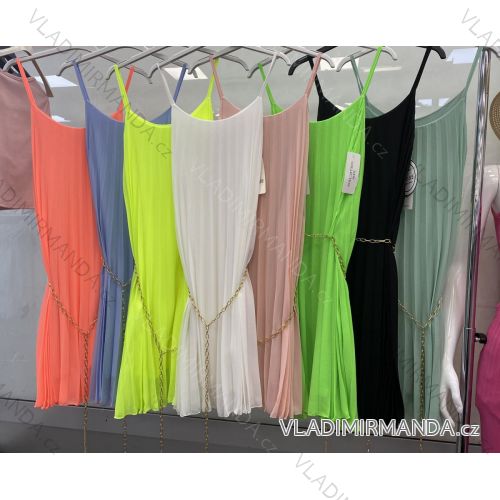 Šaty šifonové letní na ramínka dámské (S/M ONE SIZE) ITALSKÁ MÓDA IMWE215946