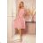 350-2 ALIZEE - chiffon dress with a binding - powder pink