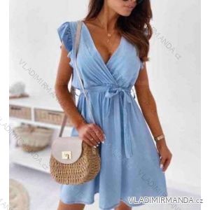 Šaty letní riflové bez rukávů dámské (S/M ONE SIZE) ITALSKÁ MÓDA IMM22810