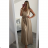 Long summer satin dress with straps women with belt (UNI S / M) ITALIAN FASHION IMM22INFINITE