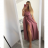 Long summer satin dress with straps women with belt (UNI S / M) ITALIAN FASHION IMM22INFINITE