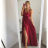 Langes Sommerkleid aus Satin mit Trägern Damen (UNI S / M) ITALIAN FASHION IMM204431 / DR Onranžová S / M