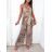 Overal dlhý elegantný na ramienka leopard dámsky (S / M ONE SIZE) TALIANSKÁ MÓDA IMWA216059